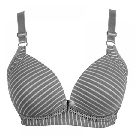 Saient Women Fashion Stripes Bra Push Up Seamless Cotton Lade Bras