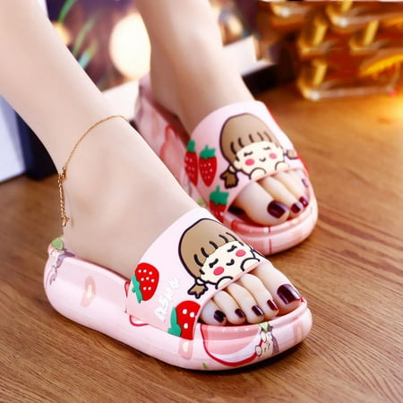 Thick Sole Slippers Cartoon Design High Platform Shoes PVC Flip Flop Anti-Slip for Indoor Outdoor Bathroom 36 Pink
Thick Sole Slippers Cartoon Design High Platform Shoes PVC Flip Flop Anti-Slip for Indoor Outdoor Bathroom 36 Pink