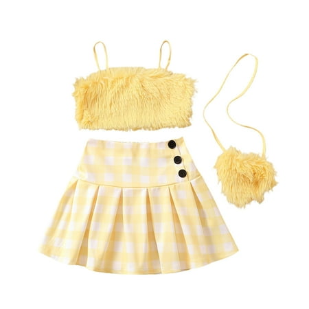 Sobgg25 Girls Outfits Set Toddler Summer Sleeveless Prints Tops And Skirts Bag 3PCS Outfits Clothes Set For Children Clothes Size 4-5 Years
Sobgg25 Girls Outfits Set Toddler Summer Sleeveless Prints Tops And Skirts Bag 3PCS Outfits Clothes Set For Children Clothes Size 4-5 Years