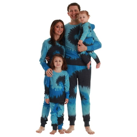 Just Love Family Thermal Sets – Tie dye (Tie Dye Blue Swirl - Kids Men X-Large)