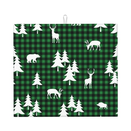 Xecao Christmas tree green plaid Print Dish Drying Mat for Kitchen Counter Absorbent Coffee Bar Mat Dish Drainer Rack Mats Dining Room Decoration
Xecao Christmas tree green plaid Print Dish Drying Mat for Kitchen Counter Absorbent Coffee Bar Mat Dish Drainer Rack Mats Dining Room Decoration