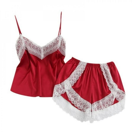 Promotion!Women s Pajamas Set Spaghetti Strap Lace Trim Pajamas Set Silk Satin Pajamas Set Sling Simulation Silk Pajamas
Promotion!Women s Pajamas Set Spaghetti Strap Lace Trim Pajamas Set Silk Satin Pajamas Set Sling Simulation Silk Pajamas