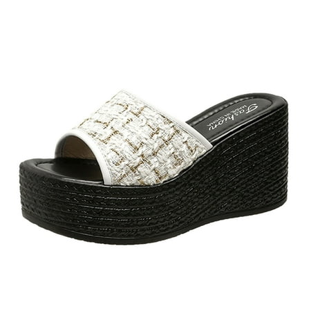 CLZOUD Women Sandals Plus Size Wedges Shoes White Fashion Spring Summer Women Sandals Wedge Heel High Heel Solid Color Slip On Fish Mouth Open Toe Breathable and Comfortable 40
CLZOUD Women Sandals Plus Size Wedges Shoes White Fashion Spring Summer Women Sandals Wedge Heel High Heel Solid Color Slip On Fish Mouth Open Toe Breathable and Comfortable 40