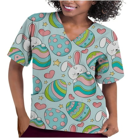 Hfyihgf Women Easter Day Animals Print Scrub Tops Short Sleeve V Neck Pocket Shirts Working Uniform Medical Workwear(Blue M)
Hfyihgf Women Easter Day Animals Print Scrub Tops Short Sleeve V Neck Pocket Shirts Working Uniform Medical Workwear(Blue M)