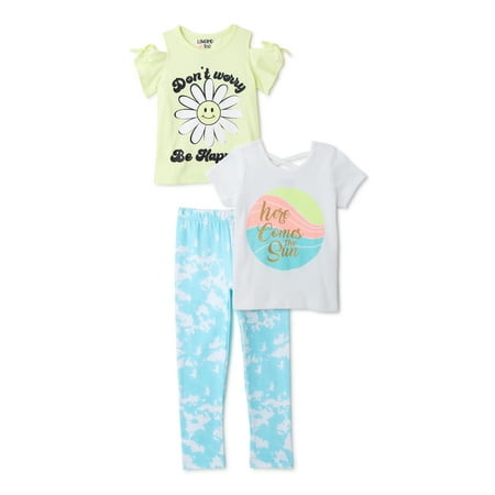 Limited Too Toddler Girls Tees and Leggings Set 3-Piece