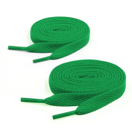 Tasharina Unisex 2 Pairs Classic Flat Sports Shoes Trainers Shoelaces 123cm Length Green