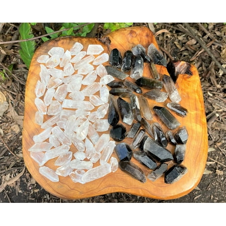 1/2 lb Bulk Wholesale Mixed Smoky & Quartz Crystal Points Natural Clear Smokey