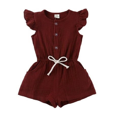 Fesfesfes Summer Girls Infant Jumpsuit Overalls Cotton Linen Ruffles Kids Romper Clothing
Fesfesfes Summer Girls Infant Jumpsuit Overalls Cotton Linen Ruffles Kids Romper Clothing