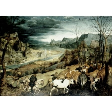 Return of the Herd 1565 Pieter Bruegel the Elder (ca1525-1569Flemish) Oil on Wood Panel Kunsthistorisches Museum Vienna Austria Stretched Canvas - Pieter Bruegel (24 x 36)