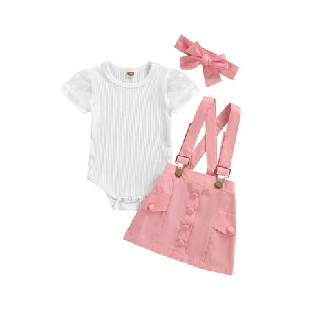 Sunisery 3Pcs Toddler Kids Girls Summer Outfits Short Sleeve Solid Color Romper + Suspender Skirt + Headband Sets Pink 18-24 Months
Sunisery 3Pcs Toddler Kids Girls Summer Outfits Short Sleeve Solid Color Romper + Suspender Skirt + Headband Sets Pink 18-24 Months