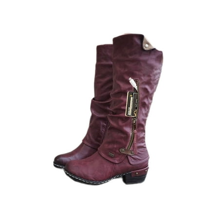 Ferndule Ladies Block Winter Shoes Walking Vintage Side Zip Comfort Heeled Mid-Calf Boot Red 5.5
Ferndule Ladies Block Winter Shoes Walking Vintage Side Zip Comfort Heeled Mid-Calf Boot Red 5.5