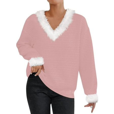 WUDATI Women s Solid Color Casual Christmas Sweater V Neck Long Sleeve Plaid Cotton Pullover Fall Winter Outfit Daily Wear Holiday Street Perfect for Home School Work Shopping Party
WUDATI Women s Solid Color Casual Christmas Sweater V Neck Long Sleeve Plaid Cotton Pullover Fall Winter Outfit Daily Wear Holiday Street Perfect for Home School Work Shopping Party