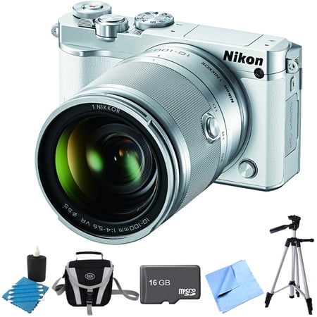 Nikon 1 J5 Digital Camera w/ NIKKOR 10-100mm f/4.0-5.6 VR Lens White Bundle includes 1 J5 digital camera, 10-100mm lens, 16GB memory card, lens cleaning kit, gadget bag, 57-inch tripod and micro fiber Nikon 1 J5 Digital Camera w/ NIKKOR 10-100mm f/4.0-5.6 VR Lens White Bundle includes 1 J5 digital camera, 10-100mm lens, 16GB memory card, lens cleaning kit, gadget bag, 57-inch tripod and micro fiber