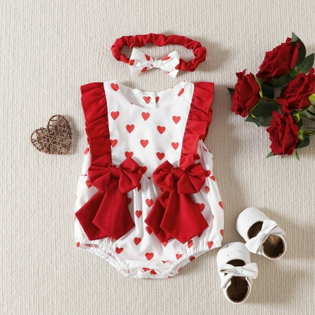 GERsome Newborn Baby Girls Romper Dress Long Sleeve Heart Print Valentine s Day Onesie Outfits with Headband
GERsome Newborn Baby Girls Romper Dress Long Sleeve Heart Print Valentine s Day Onesie Outfits with Headband