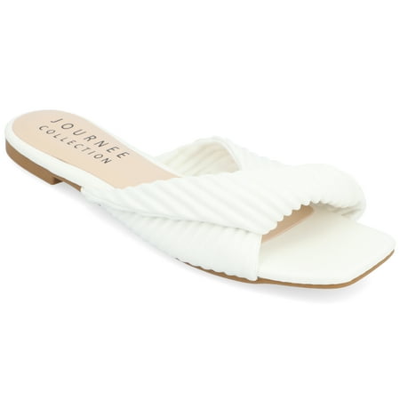 Journee Collection Womens Emalynn Tru Comfort Foam Slip On Slide Flat Sandals