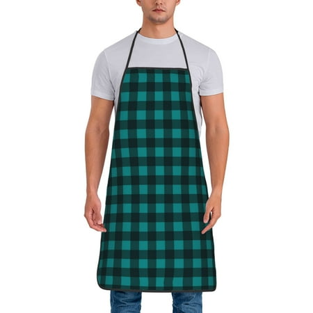 Zeuib Teal On Black Plaid Print Unisex Waterproof Aprons Cooking Aprons for Kitchen Gardening and Salon Water & Oil Resistant
Zeuib Teal On Black Plaid Print Unisex Waterproof Aprons Cooking Aprons for Kitchen Gardening and Salon Water & Oil Resistant