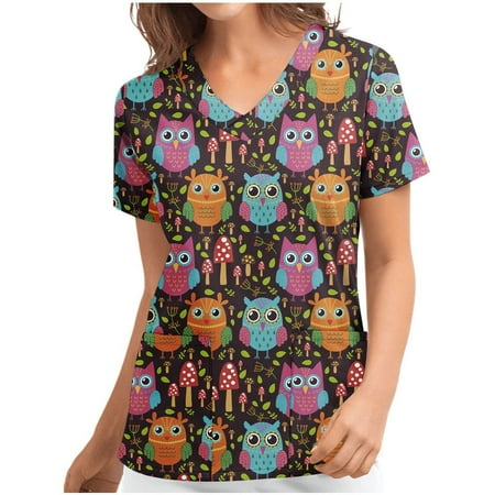 Thanksgiving Scrub Top for Women Cute Cartoon Print Scrub Shirt Casual Vneck Nurse Working Uniform Blouse with Pockets
Thanksgiving Scrub Top for Women Cute Cartoon Print Scrub Shirt Casual Vneck Nurse Working Uniform Blouse with Pockets