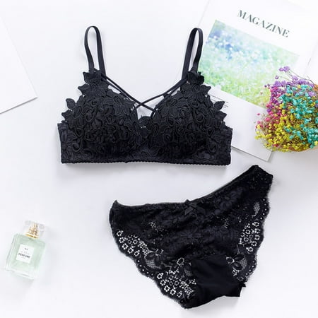 KOOYI Fashion Sexy Women Lace Underwear Hollow Out Lingerie Bra Underpants Thong Set Valentine s Nightgown Pajamas Black / 85/38
KOOYI Fashion Sexy Women Lace Underwear Hollow Out Lingerie Bra Underpants Thong Set Valentine s Nightgown Pajamas Black / 85/38