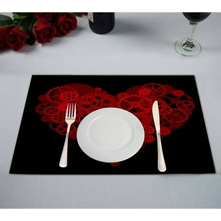 ECZJNT Red Heart shape consist gears Placemat Table Mat Cup Mat 12x18 inch Set of 2
ECZJNT Red Heart shape consist gears Placemat Table Mat Cup Mat 12x18 inch Set of 2