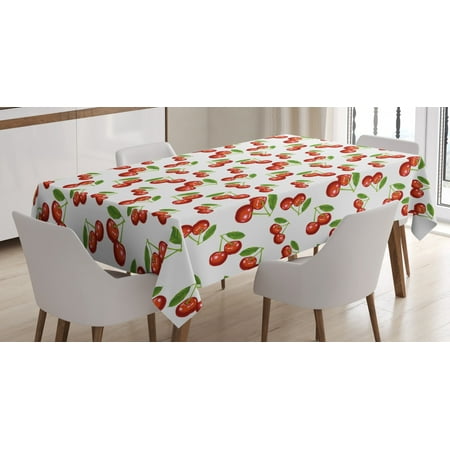 Kitchen Tablecloth Cherry Pattern Design Fresh Berry Fruit Summer Garden Macro Digital Print Rectangular Table Cover for Dining Room Kitchen 60 X 84 Inches Red Green and White by Ambesonne
Kitchen Tablecloth Cherry Pattern Design Fresh Berry Fruit Summer Garden Macro Digital Print Rectangular Table Cover for Dining Room Kitchen 60 X 84 Inches Red Green and White by Ambesonne