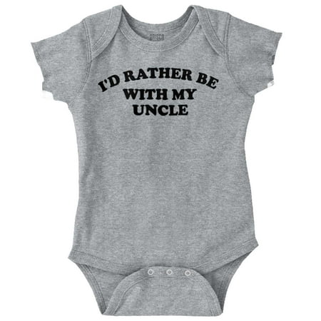 Rather Be With Uncle Nephew Niece Romper Boys or Girls Infant Baby Brisco Brands 6M
Rather Be With Uncle Nephew Niece Romper Boys or Girls Infant Baby Brisco Brands 6M