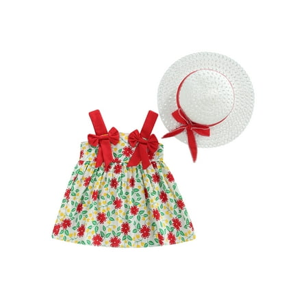IZhansean Infant Baby Girl Suspender Dress Floral Print Bowknot A-Line Princess Dress Straw Hat Set Beach Clothes Red 6-12 Months
IZhansean Infant Baby Girl Suspender Dress Floral Print Bowknot A-Line Princess Dress Straw Hat Set Beach Clothes Red 6-12 Months