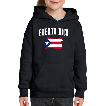 Puerto Rico Flag Unisex Hoodie For Girls and Boys Youth Sweatshirt