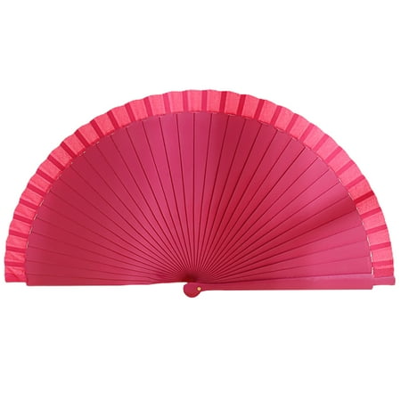 QCTime Dance Fan Show Props Plain Excellent Wooden Shank Classical Dance Fan