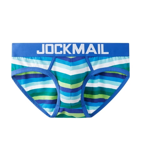Juebong Underwear for Mens Clearance Men s Striped Briefs Rainbow Cotton Breathable Low Waist Men s Fashion Shorts Blue M
Juebong Underwear for Mens Clearance Men s Striped Briefs Rainbow Cotton Breathable Low Waist Men s Fashion Shorts Blue M