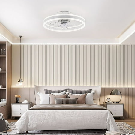 20 Modern Low Profile 7 Blades Flush Mount Chandelier Ceiling Fan with Light and Remote Control White
20 Modern Low Profile 7 Blades Flush Mount Chandelier Ceiling Fan with Light and Remote Control White