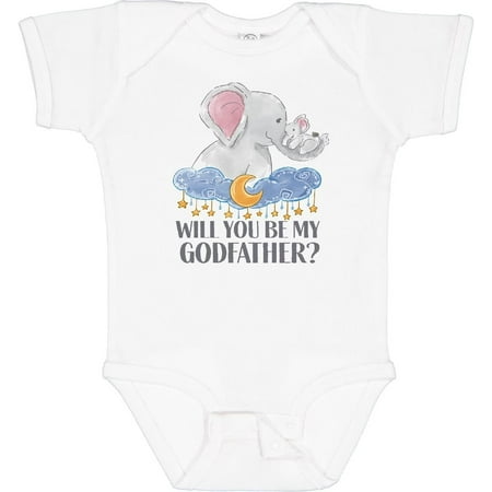 Will You Be My Godfather Elephants Moon and Stars Baby Bodysuit 
Will You Be My Godfather Elephants Moon and Stars Baby Bodysuit