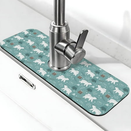 Coaee whiter Snow bear Print for Kitchen Sink Splash Guard Sink Faucet Mat Splash Guard Sink Mat (15 x 5.5 )
Coaee whiter Snow bear Print for Kitchen Sink Splash Guard Sink Faucet Mat Splash Guard Sink Mat (15 x 5.5 )