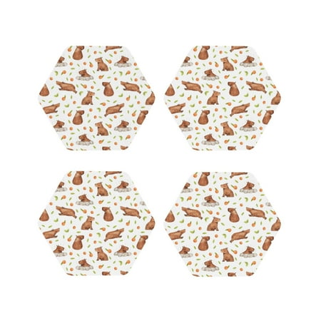 Drink Coasters Set of 4 Tangerine Capybara Print Leather Coasters for Coffee Table Protector Heat Resistant Cute Coasters for Home Decor Housewarming Gifts Bar Kitchen 4 Inch Hexagon
Drink Coasters Set of 4 Tangerine Capybara Print Leather Coasters for Coffee Table Protector Heat Resistant Cute Coasters for Home Decor Housewarming Gifts Bar Kitchen 4 Inch Hexagon