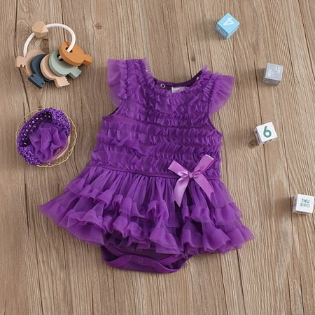 Knosfe Infant Sleeveless 0-24M Summer Ruffle Solid Bowknot with Headband Mesh Romper
Knosfe Infant Sleeveless 0-24M Summer Ruffle Solid Bowknot with Headband Mesh Romper