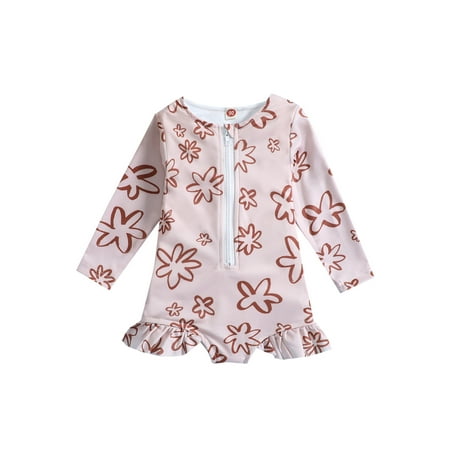Sunisery Kids Toddler Girls Swimsuits Sunflower Print Long Sleeve Zipper Jumpsuit Swimwear Beachwear Bathing Suits Pink 18-24 Months
Sunisery Kids Toddler Girls Swimsuits Sunflower Print Long Sleeve Zipper Jumpsuit Swimwear Beachwear Bathing Suits Pink 18-24 Months