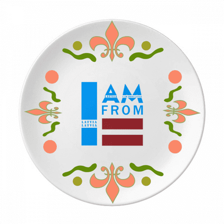 I Am From Latvia Art Deco Fashion Flower Ceramics Plate Tableware Dinner Dish