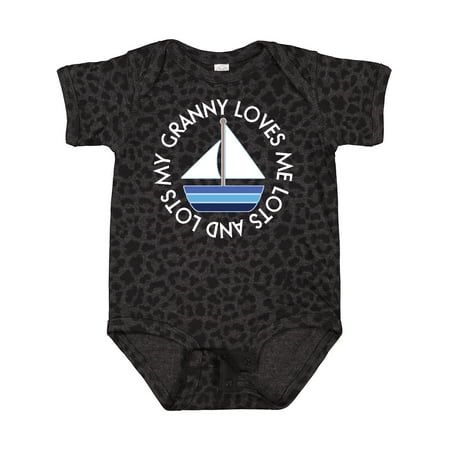 Inktastic My Granny Loves Me Boys Sailboat Grandson Gift Baby Boy Bodysuit