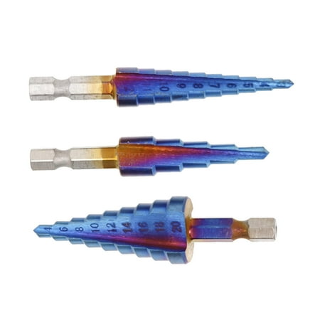 3pcs HSS Coated Step Drill Bit Drilling Metal High Hole Cutter Step Cone Drill
3pcs HSS Coated Step Drill Bit Drilling Metal High Hole Cutter Step Cone Drill