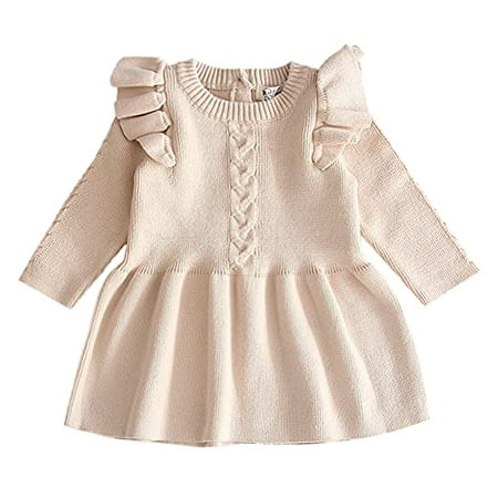 Styles I Love Baby Toddler Girls Knit Sweater Ruffle Long Sleeve Cotton Dress Little Princess Solid Dressy Outfit (Light Beige 6 Months)
Styles I Love Baby Toddler Girls Knit Sweater Ruffle Long Sleeve Cotton Dress Little Princess Solid Dressy Outfit (Light Beige 6 Months)