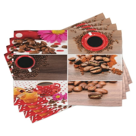 Kitchen Placemats Set of 4 Coffee Themed Collage of Mugs Polka Dots Flowers Beans Muffins Close Up Photography Washable Fabric Place Mats for Dining Room Kitchen Table Decor Brown Red by Ambesonne
Kitchen Placemats Set of 4 Coffee Themed Collage of Mugs Polka Dots Flowers Beans Muffins Close Up Photography Washable Fabric Place Mats for Dining Room Kitchen Table Decor Brown Red by Ambesonne