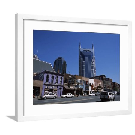 Buildings in a City, Honky Tonk Row, Nashville, Davidson County, Tennessee, USA Framed Print Wall Art