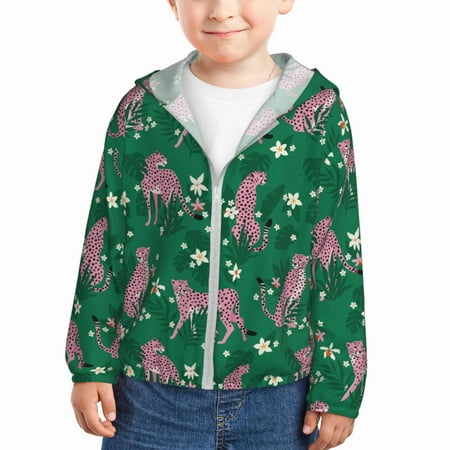 Gaeub Tropical Leopard Print Athletic Sun Protection Hoodie for Kids Long Sleeve Outdoor UV Shirt Running Fishing Top for Boys Girls-18 Months
Gaeub Tropical Leopard Print Athletic Sun Protection Hoodie for Kids Long Sleeve Outdoor UV Shirt Running Fishing Top for Boys Girls-18 Months