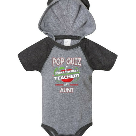 Inktastic Pop Quiz Aunt Best Teacher Gift Baby Boy or Baby Girl Bodysuit
