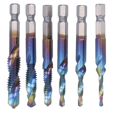 6Pcs/Set Blue Spiral Tap Drill Bit Kit High Speed Steel Drilling Tapping Bits British System
6Pcs/Set Blue Spiral Tap Drill Bit Kit High Speed Steel Drilling Tapping Bits British System