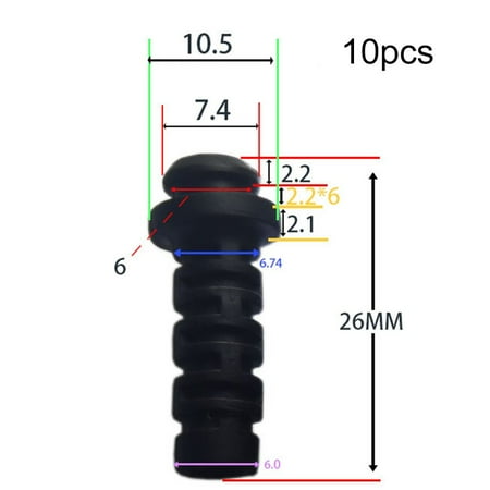 10pcs 3/4/5mm Cable Gland Connector Rubber Strain Relief Cord Boot Wire Sleeve