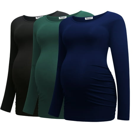 Bearsland Women s Long Sleeve Maternity Tops Casual Side Ruched Clothes Pregnancy Shirts 3-Pack B-XL
Bearsland Women s Long Sleeve Maternity Tops Casual Side Ruched Clothes Pregnancy Shirts 3-Pack B-XL