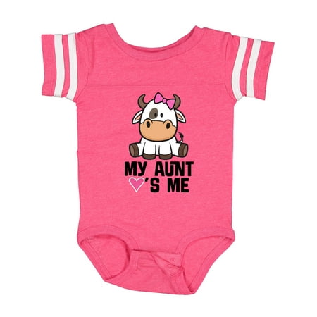 Inktastic My Aunt Loves Me Girl Cow Gift Baby Girl Bodysuit