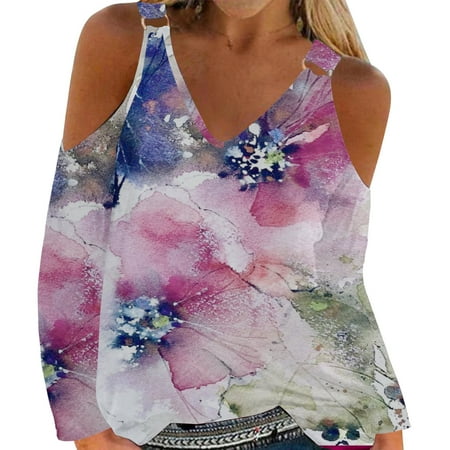 Bospose Long Sleeve Shirt Women Girls V-Neck Shirt Pink Bustier Top Women T- Shirt Cold Shoulder Pullover Blouse Long Print Tops Lady Top Casual Loose Top/Shirt S
Bospose Long Sleeve Shirt Women Girls V-Neck Shirt Pink Bustier Top Women T- Shirt Cold Shoulder Pullover Blouse Long Print Tops Lady Top Casual Loose Top/Shirt S