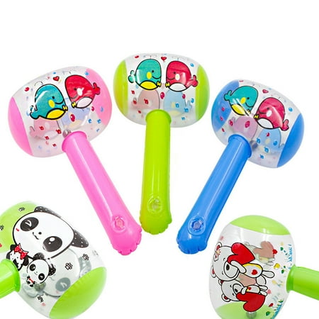 1Pcs Cute Cartoon Inflatable Hammer Air Hammer With Bell Random Color
