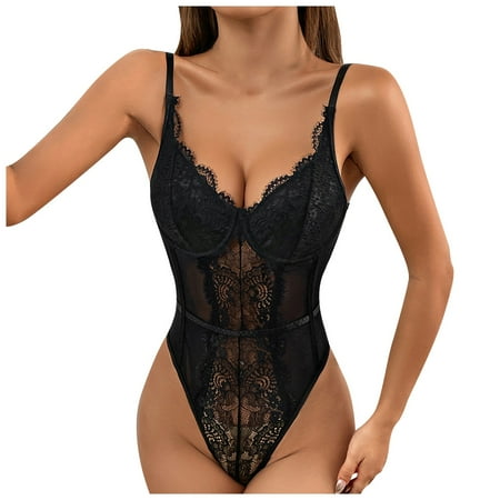 EHTMSAK Tummy Control Shapewear Eyelash Lace Sexy Snap Crotch Bodysuit Lingerie for Women Sleepwear Deep V Neck Teddy One Piece Babydoll Black L
EHTMSAK Tummy Control Shapewear Eyelash Lace Sexy Snap Crotch Bodysuit Lingerie for Women Sleepwear Deep V Neck Teddy One Piece Babydoll Black L